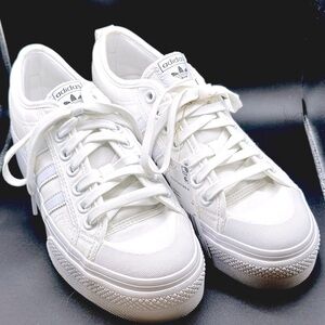 Adidas Originals Women's Nizza Platform Sneaker Shoes White Size 9.5 9 1/2 NWT